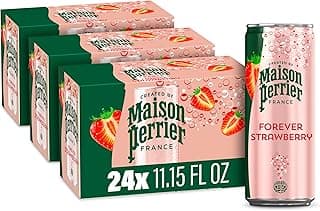 Maison Perrier Forever Strawberry Flavored Sparkling Water, 11.15 Fl Oz Cans, 8 Count, 3 Pack