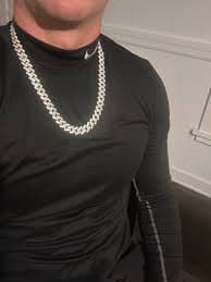 Silver 925 Plated With White Gold Moissanite Diamond Chain
