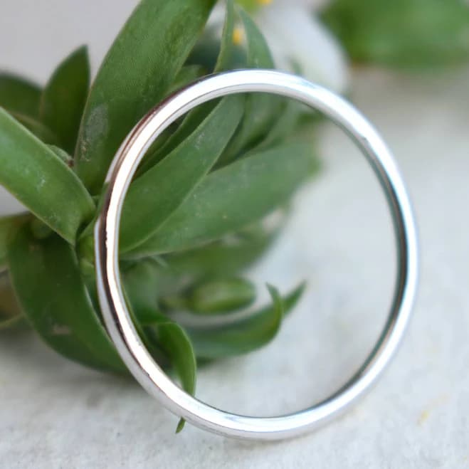 18K Solid Dainty Gold Band Ring