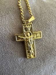 Retro Gold Crucifix Pendant Necklace | eBay