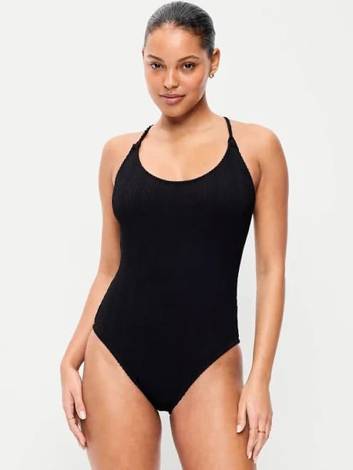 Old Navy Women's Ribbed Braided-Strap One-Piece Swimsuit