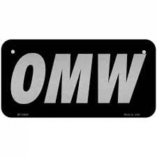 OMW Black Novelty Metal License Plate Tag | Smart Blonde