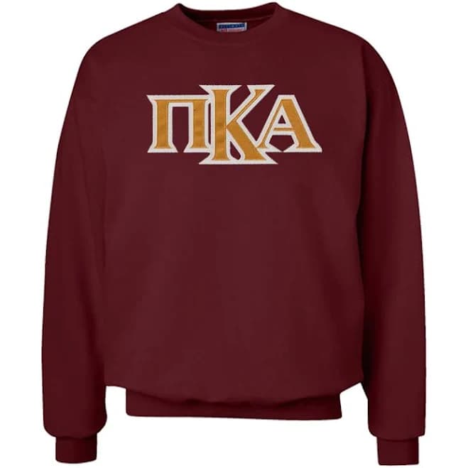 Crew Neck Sweatshirt with Sewn On Letters