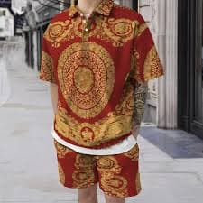 Mens Polo Set 3D Printed Retro Gold Pattern T Shirt & Sweatpants Casual Summer Sportswear Double Set From Domainstore, $27.68 | DHgate.Com