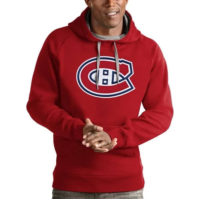 Antigua Montreal Canadiens Logo Victory Pullover Hoodie Red - NHL Hockey at Academy Sports
