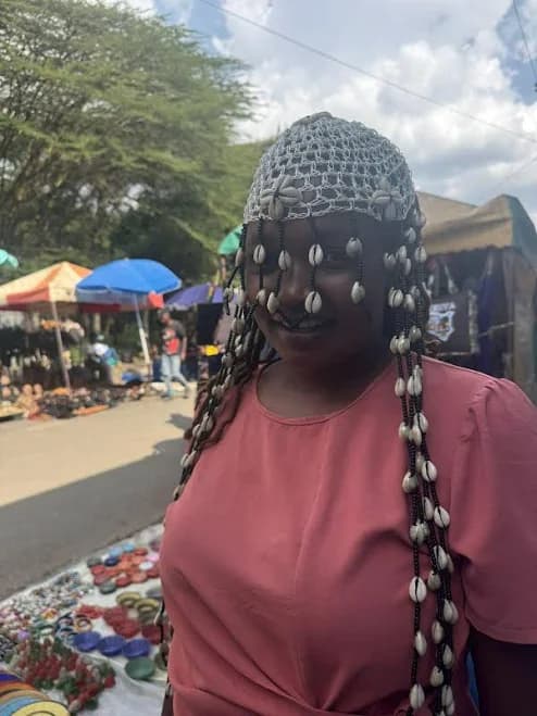 Handmade African Cowrie Shell Beaded Headpiece