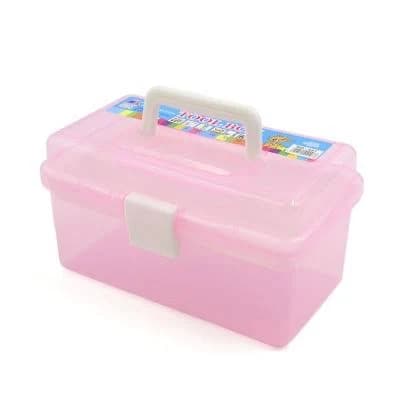 Sourcingmap Pink Multifunction Empty Nail Art Makeup Cosmetic Tool Container Storage Box