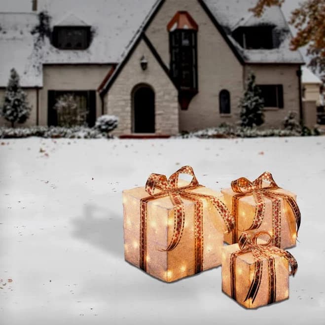 The Holiday Aisle Pre-Lit Sisal Gift Box
