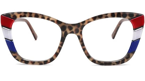 WhereLight Cateye Prescription Eyeglasses Full Rim Acetate Tortoise Frame, Spring Hinges Blue Light Glasses