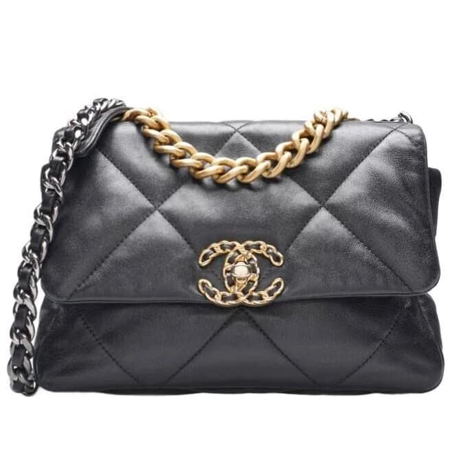 CHANEL Quilted Lambskin Medium 19 Chain Bag