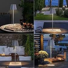 uuffoo 2 Pack Cordless Table Lamp Rechargeable 5000mAH Battery Operated Lights Touch Control LED Portable Desk Lamps 3 Color Dimming for Outdoor Coffee Bedroom Kitchen (Gray) - Amazon.com