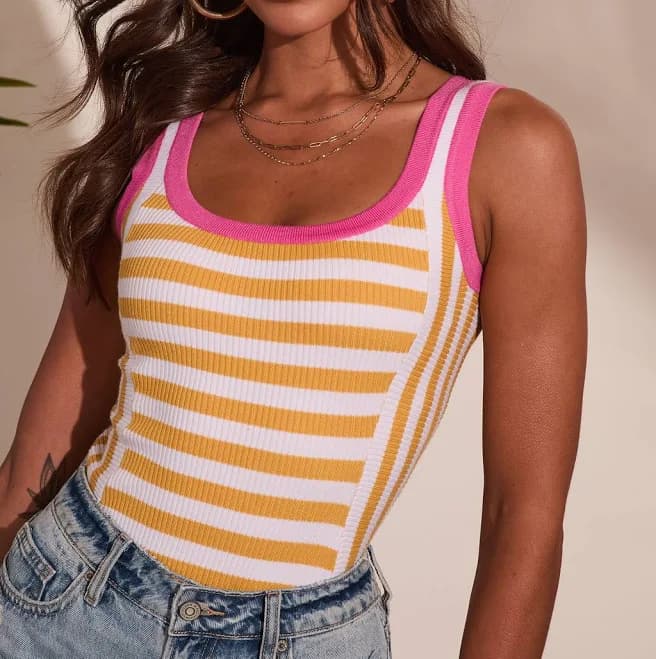 Vici Summer Drift Striped Tank Top