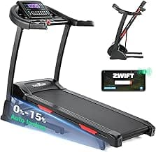 Incline Treadmill, Treadmills for Running and Walking, 300 lbs Weight Capacity Folding Treadmill with 0-15% Auto Incline, Wide Belt, 3.5 HP, App, Heart Rate