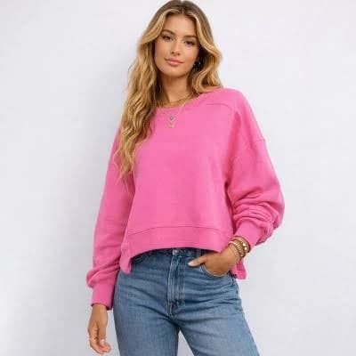 Cherie Code Women's Cropped Crew‐Neck Sweatshirt