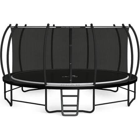 Bcan 16ft Recreational Trampoline with Enclosure for Kids Adults, Outdoor Trampolines with Ladder for Kids, Size: 16', Black