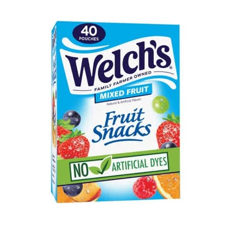 Welch's Fruit Snacks, Mixed Fruit Snack Box, Gluten Free, 0.8oz Snack Packs (Pack of 40), Size: 3 x 6 x 6.31