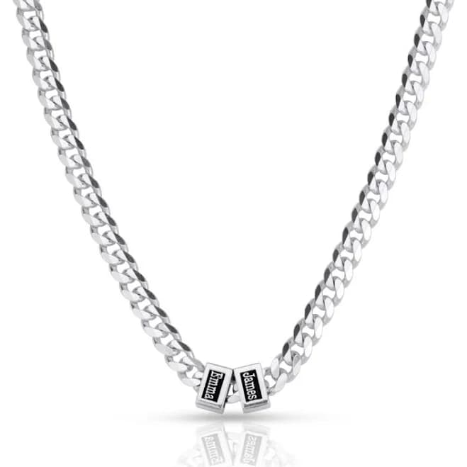 Talisa Men's Sterling Silver Cuban Link Chain with Names
