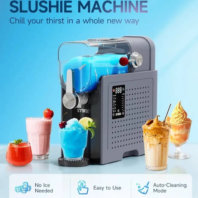 Best Gift for Home & Pool Party! Syintao Slushie Machine | Perfect Gift Idea | No Ice Needed | Easy Clean | 7 Presets | Frozen Drink Maker for Party