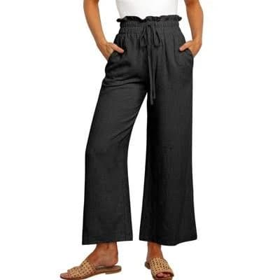 Garvee Women's Casual High Waist Flowy Wide Leg Pants with Pockets
