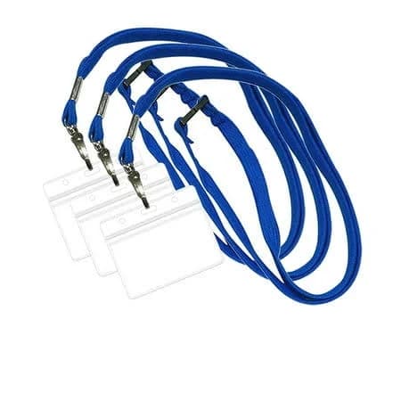 Double-Sided Transparent Plastic ID Badge Holder with Lanyards