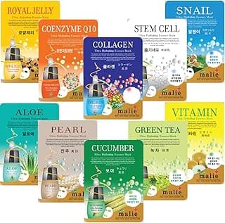 (OBS Lab) 10 Pcs-Combo Ultra Hydraiting Essence Mask (10 types x 1pcs), Korean Facial Mask Sheet, Skincare Moisturizing, Soothing Home Spa Trestment Masks