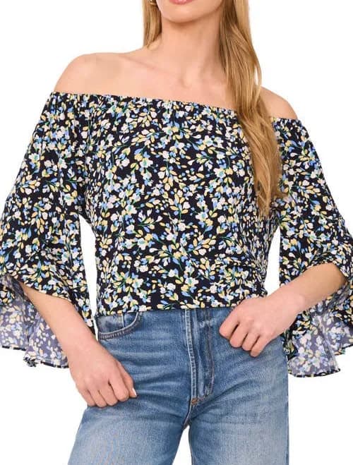 Vince Camuto Women's Off-the-Shoulder Flutter Sleeve Blouse