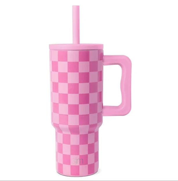 Simple Modern Dining | Simple Modern Kids 24oz Oz Trek - New In Box. Pink Checkmate | Color: Pink | Size: 24 Oz | Pm-98342245's Closet