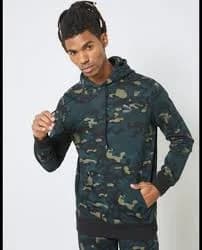 Men's Puma Green Camouflage Hoodie Size M