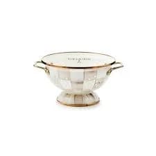 Mocha Check Enamel Colander