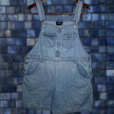 Denime VINTAGE Ty Wear Denim Shortalls Overalls Light Wash Blue Size L 80s 90s Womens | Grailed