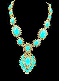 RARE JOAN RIVERS FAUX TURQUOISE CABOCHON RHINESTONE STATEMENT NECKLACE PENDANT | eBay