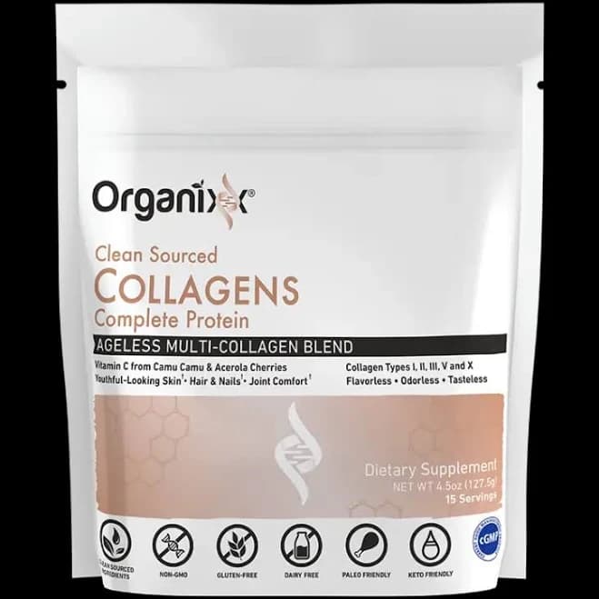 Organixx Clean Sourced Collagen Peptides Powder With Vitamin C Types I