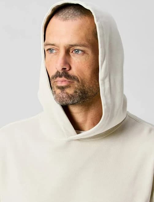 Flint and Tinder Men's Midweight Terry Pullover Hoodie in Natural, Size XXL, Cotton