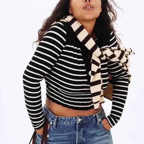 Madewell Women's Ribbed Polo Sweater