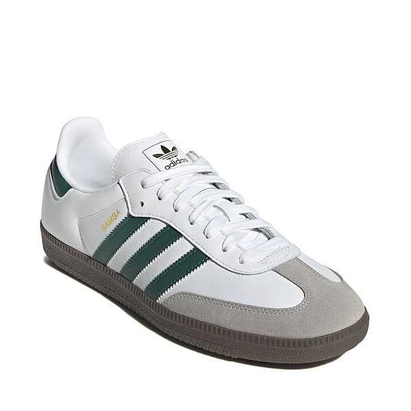 adidas Samba OG Athletic Shoe - Cloud White / Collegiate Green / Clear Granite - White-GREEN - Size Mens 10.5/Womens 11.5