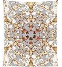 Intricate Gold Mandala Design Tapestry