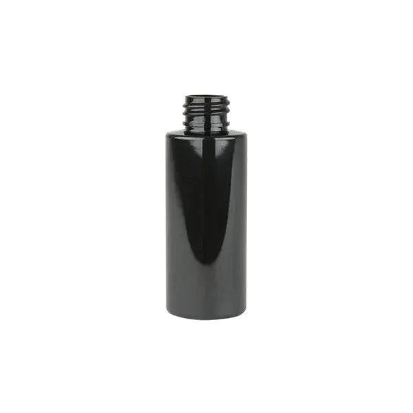 2 oz Black Pet Plastic Cylinder Bottles