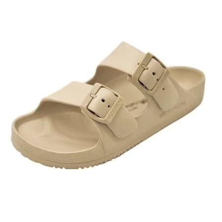 Vict Popu Women's Adjustable Double Buckle Strap Waterproof EVA Sandals
