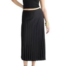 J. Crew | Skirts | Nwt J Crew Gwyneth Pleated Slip Skirt Black Pull On Midi Size Xl | Poshmark