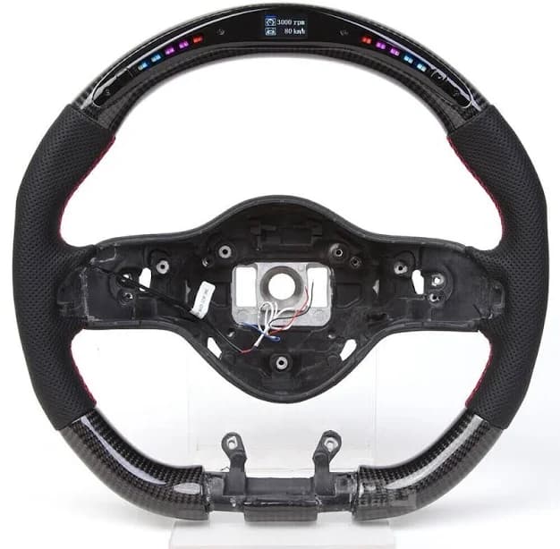 2018-2020 Mercedes Benz AMG G63 C E S GLE Carbon Fiber LED Steering Wheel For | Black | Leather | Finger Grips