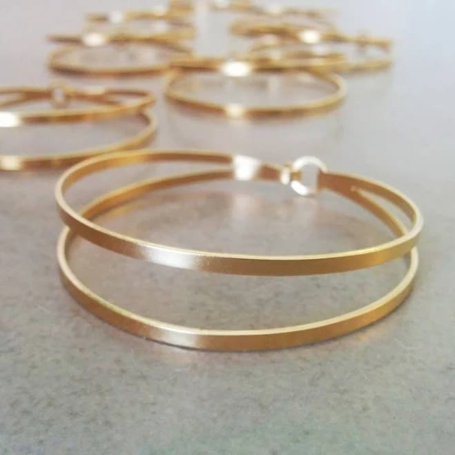 Simple Gold Strips Cuff Bracelet