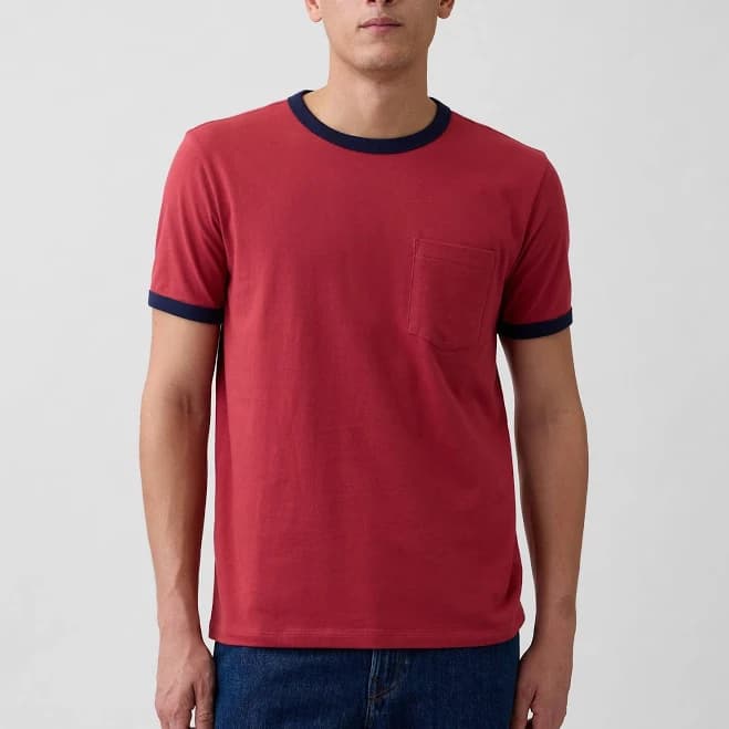Gap Men's Everyday Soft Ringer Pocket T-Shirt