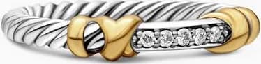 David Yurman Petite Helena Wrap Ring with 18K Yellow Gold and Diamonds Women's