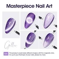 Amazon.com: GELLEN Cat Eye Gel Nail Polish, 18ml Gel Polish with Magnet Stick, Magnetic Shimmer Glitter Holographic Nail Polish Soak Off LED Gel for Nail Art DIY, Elegant Purple : Beauty &