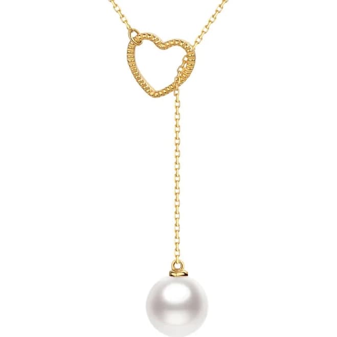 HiPearl Heart Pearl Solitaire Necklace