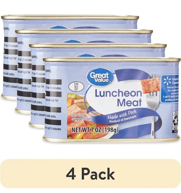 (4 pack) Great Value Luncheon Meat, 7 oz
