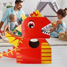 Amazon.com: Arinda Kids Carton Toy Wearable Animal Cardboard Carton Toy Dinosaur Paper Clothes Performance Drama Props DIY Handmade : Toys & Games