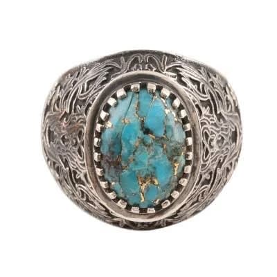 Composite Turquoise Oval Ring