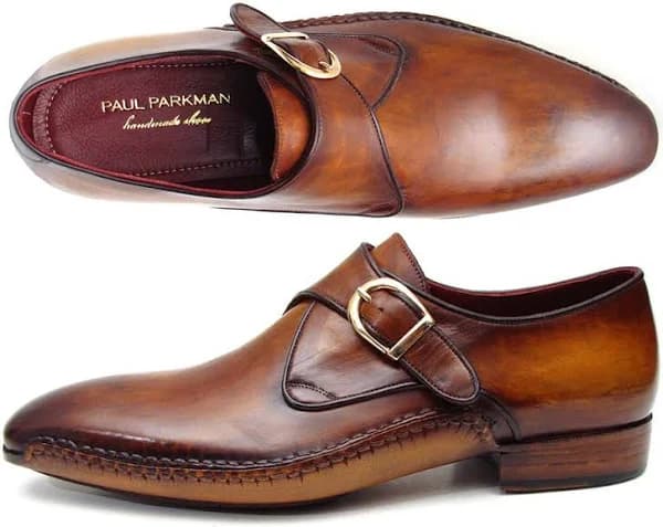 Paul Parkman Men's Leather Monkstraps