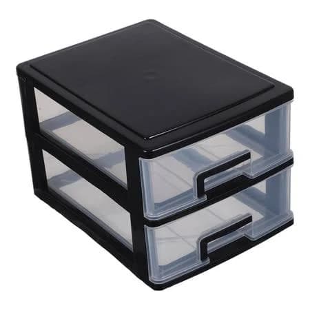 Lolippyy Multi Layer Clear Drawer Storage Box with Black Frame for Makeup and Art Supplies